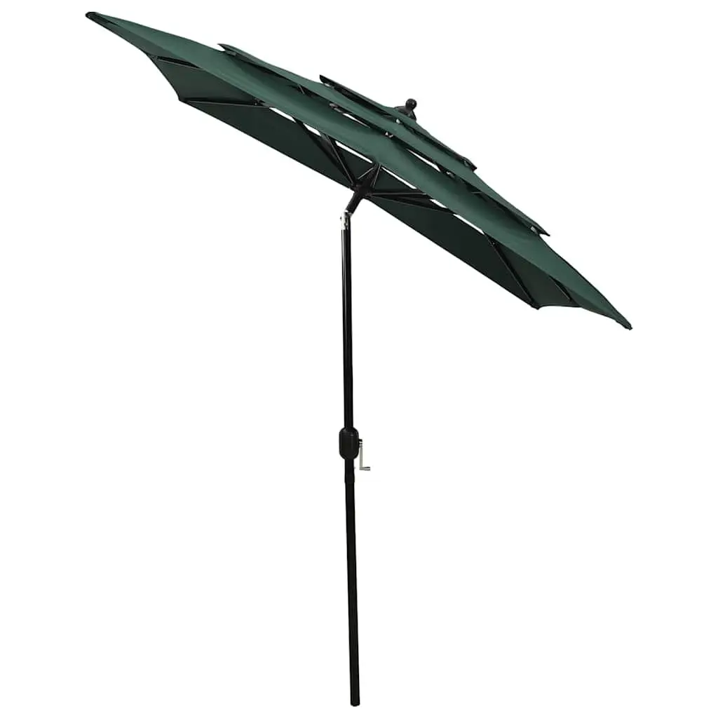 Garden Parasol Green 2x2m 3-Tier UV Protective Crank Tilt