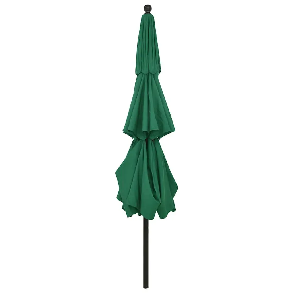 Garden Parasol Green 3.5m 3-Tier Outdoor Patio Sunshade Umbrella with Crank Tilt