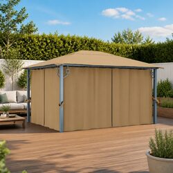 Compact Gazebo with Curtains 400x300 cm Taupe