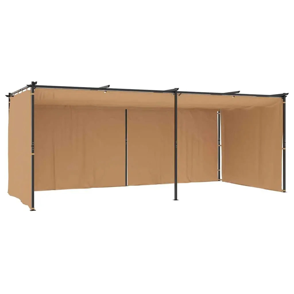 Gazebo Taupe 6x3 m Outdoor Canopy Shelter with Side Curtains