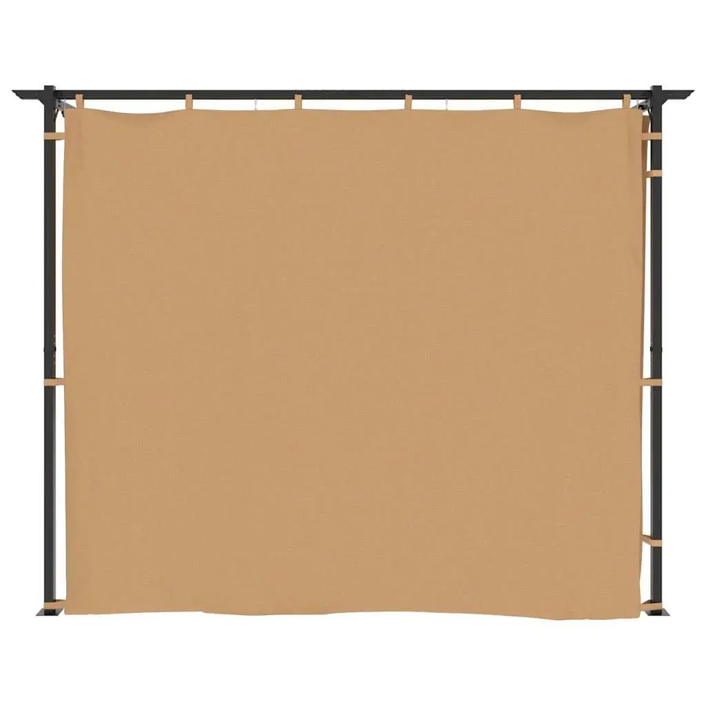 Gazebo Taupe 6x3 m Outdoor Canopy Shelter with Side Curtains