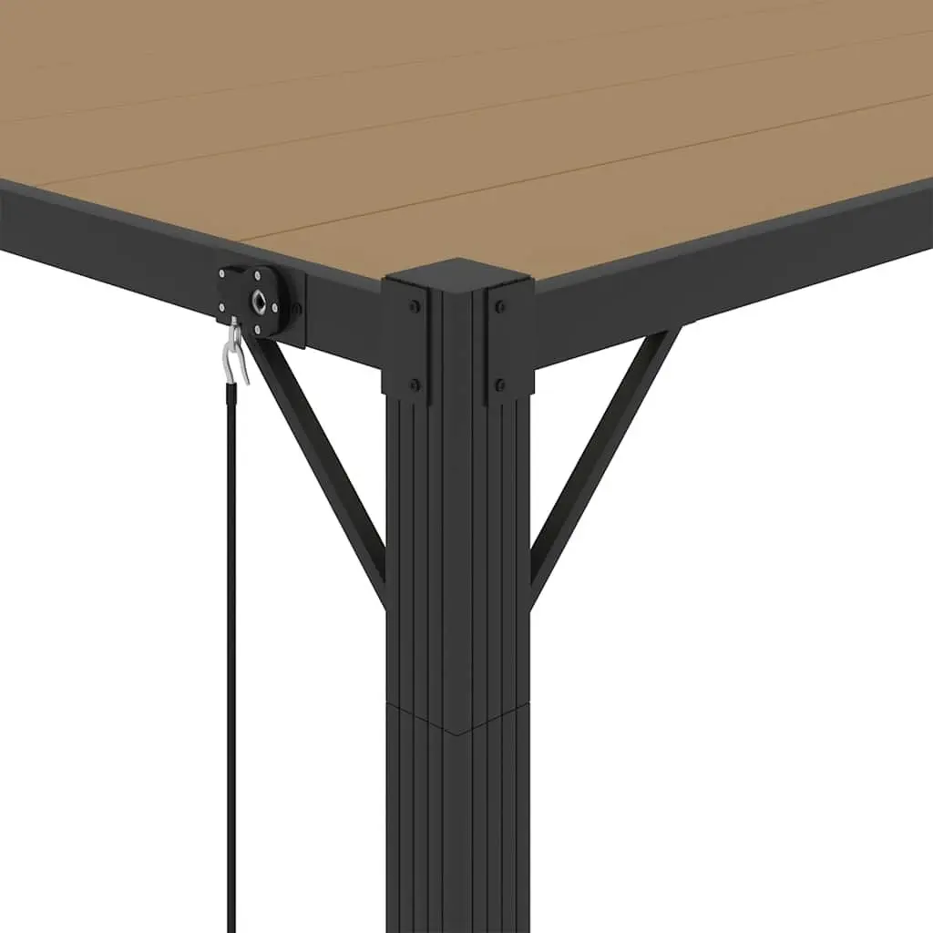 Gazebo Taupe 3x4 m Adjustable Louvered Roof Outdoor Garden Patio Canopy Aluminium