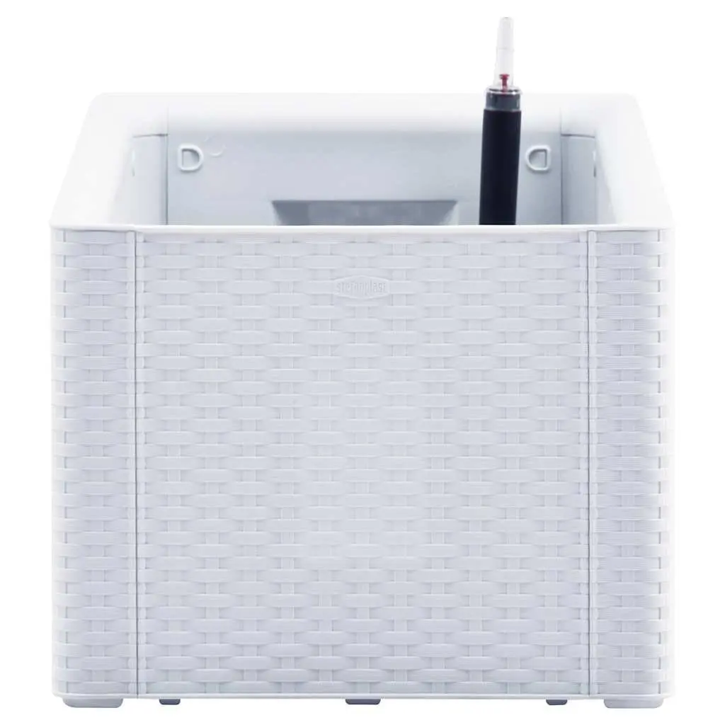 Raised Garden Bed White Self Watering System with Level Indicator Outdoor