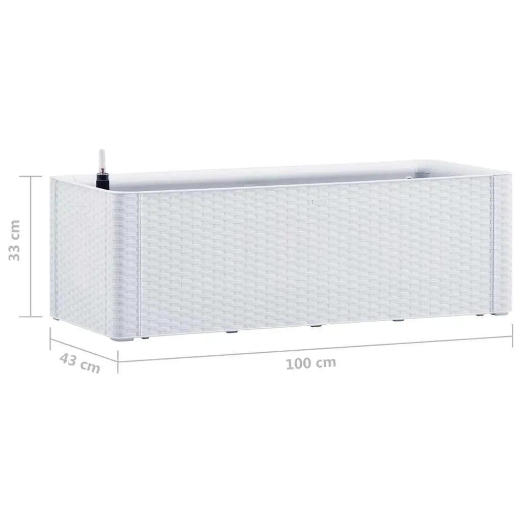 Raised Garden Bed White Self Watering System with Level Indicator Outdoor