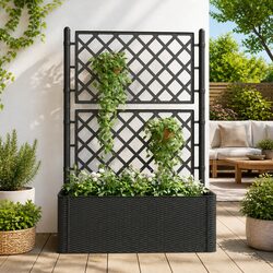 Compact and Efficient Raised Garden Bed with Trellis