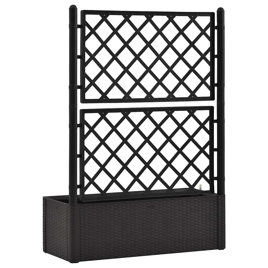 Raised Garden Bed Anthracite Self Watering Planter Box with Trellis