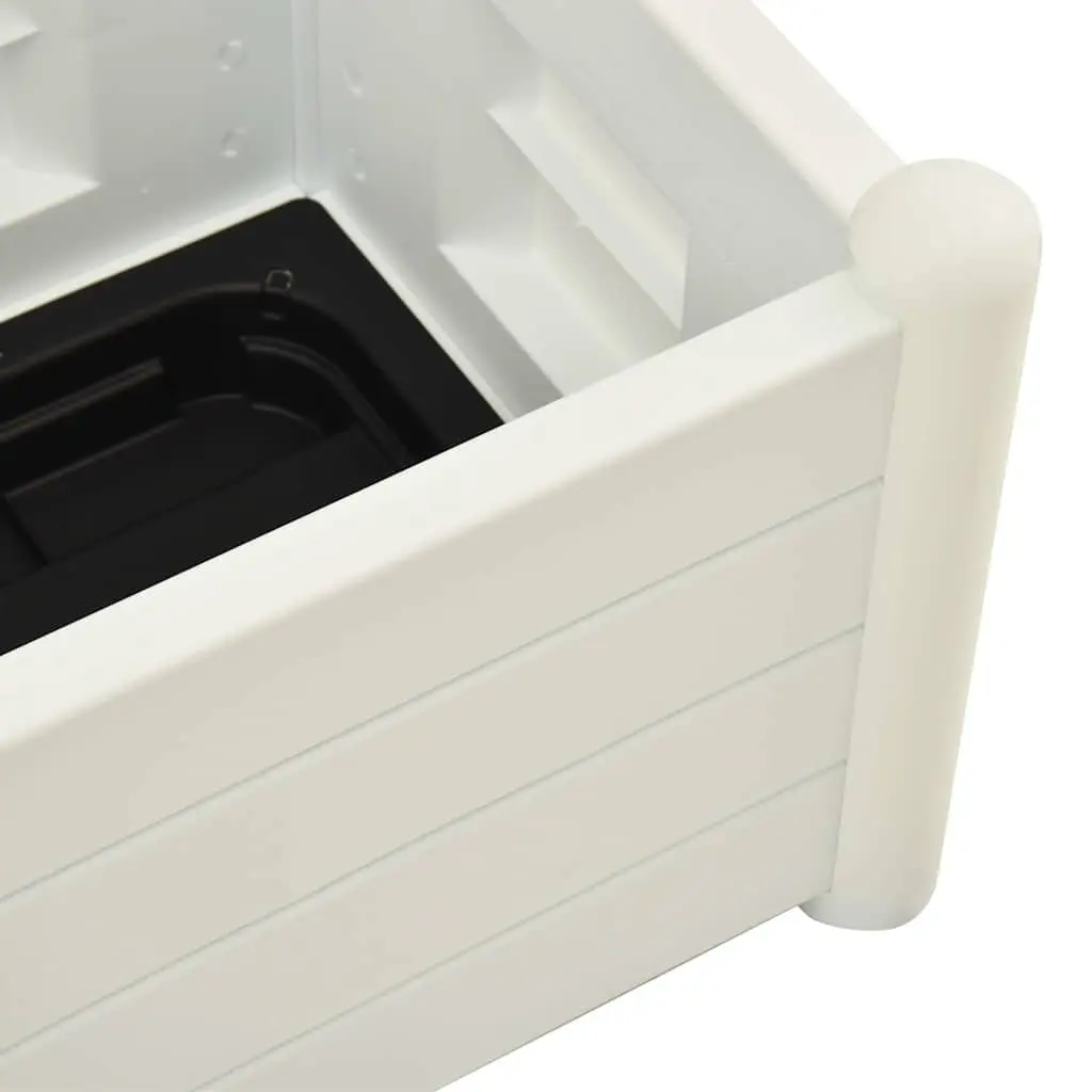 Garden Planter White Outdoor Raised Flower Box with Integrated Trellis