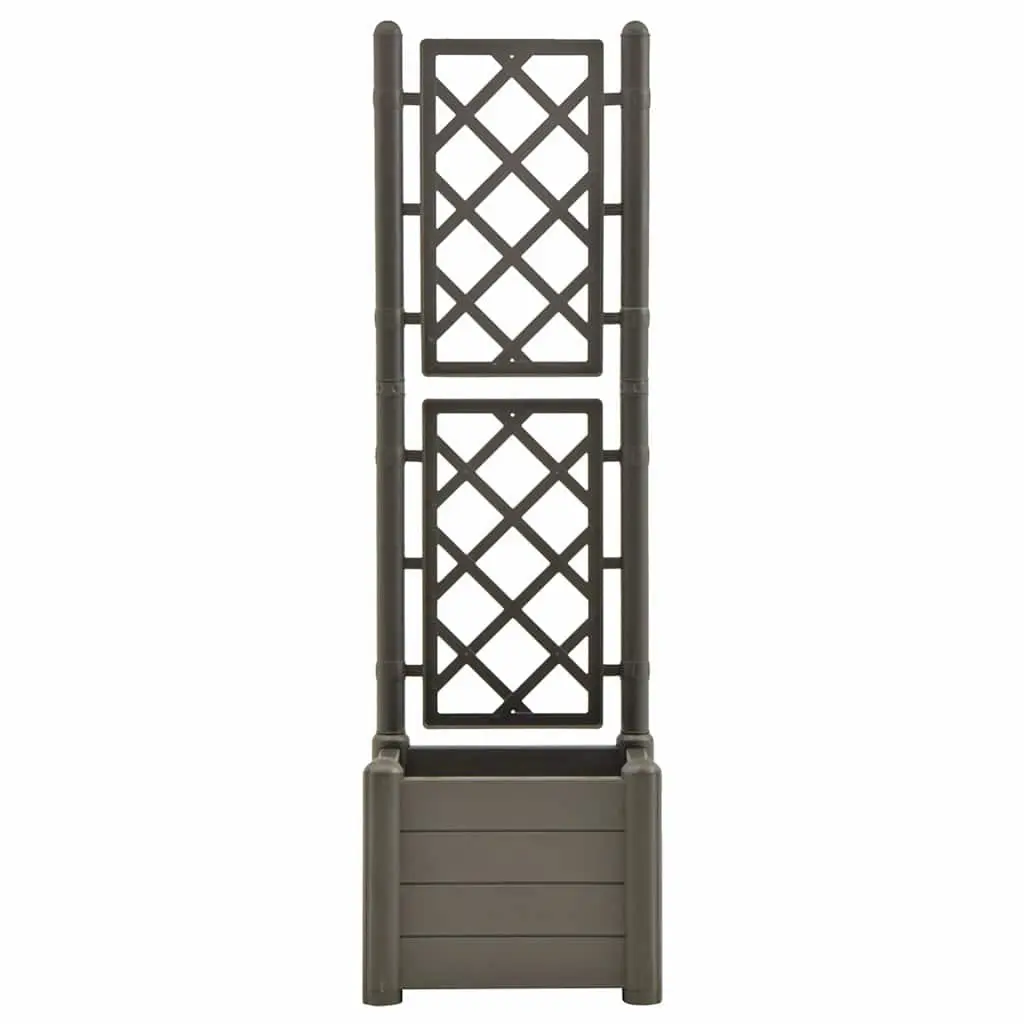 Garden Planter Anthracite 43 x 43 x 142 cm Integrated Trellis for Climbing Plants Support
