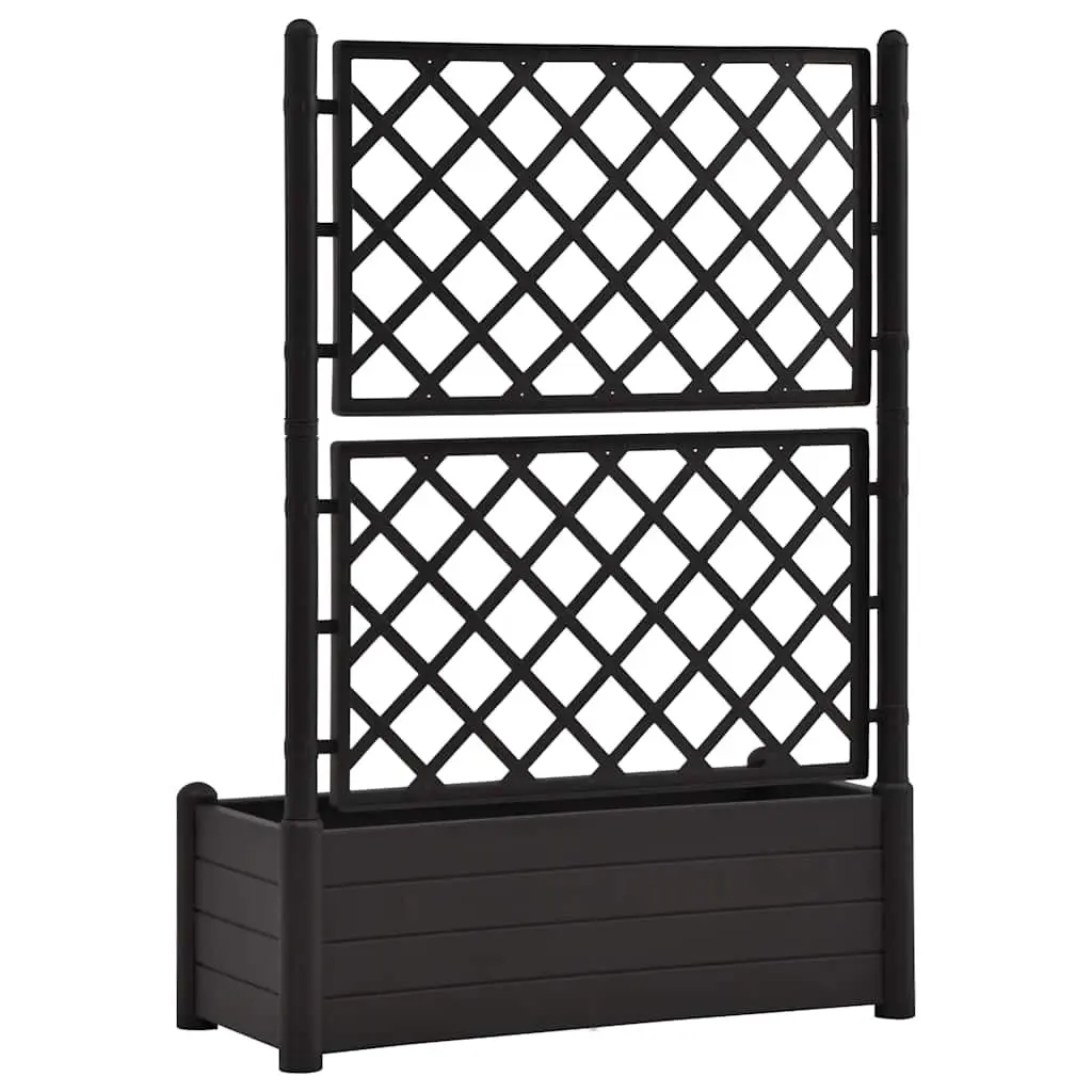 Garden Planter Anthracite 100 x 43 x 142 cm Integrated Trellis for Climbing Plants