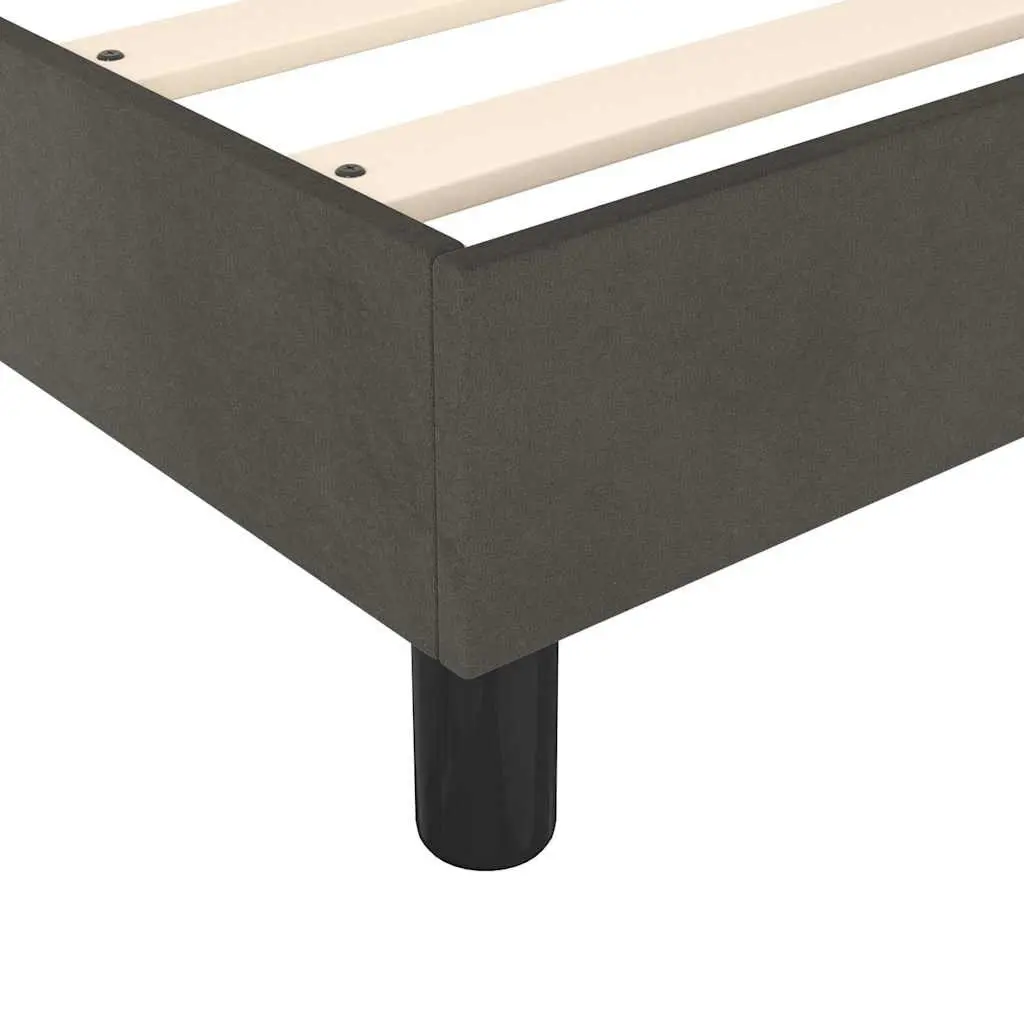 Box Spring Bed Grey Velvet Queen Size Pocket Spring Mattress 153x203cm