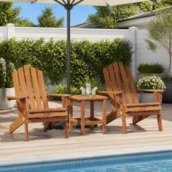 Adirondack Chairs Set of 2, Solid Wood, Easy Fold