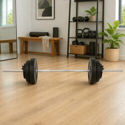 60kg Barbell with Plates Set Black Chrome Steel Dumbbell Weight Training Home