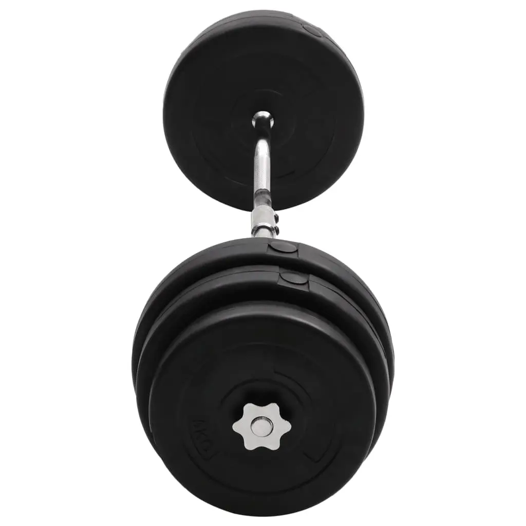 Curl Barbell with Plates 90kg Black Weightlifting Set Home Gym Free Weights