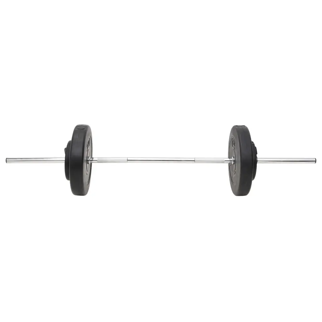 Barbell and Dumbbell Weight Plates Set Black 60kg Durable Chrome Plated Steel Home Gym Training Free Weights