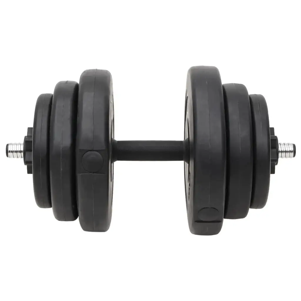 Barbell and Dumbbell Weight Plates Set Black 60kg Durable Chrome Plated Steel Home Gym Training Free Weights