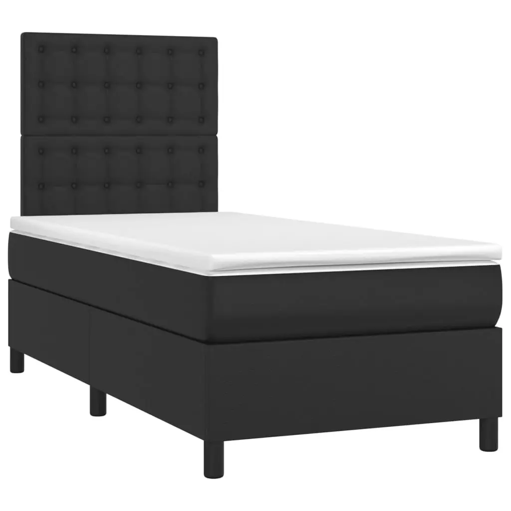 Box Spring Bed Black King Single Pocket Spring Mattress Adjustable Headboard