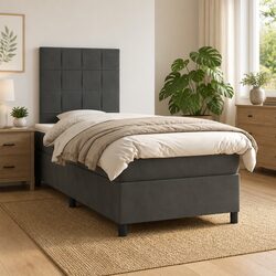 Box Spring Bed with Adjustable Headboard and Pocket Springs