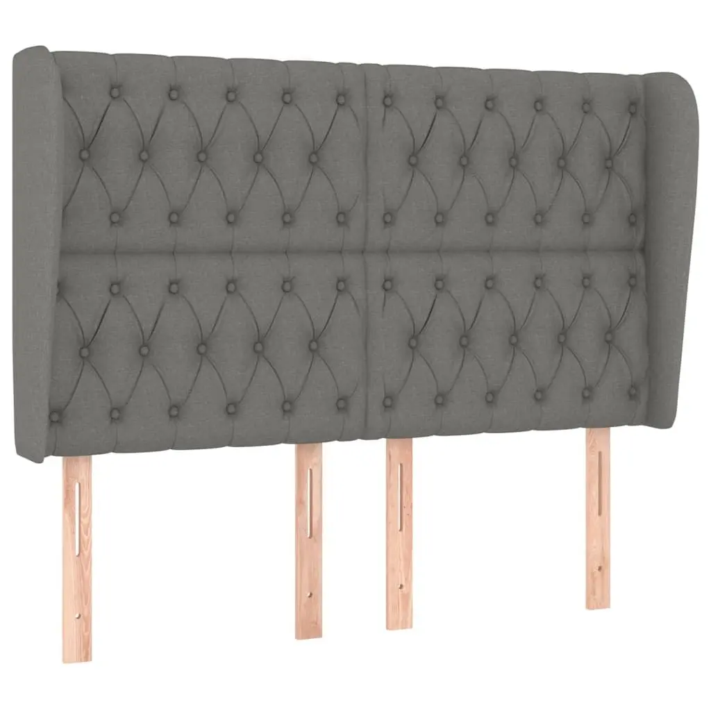 Queen Size Box Spring Bed Grey Fabric Adjustable Headboard Pocket Spring Mattress