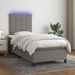 Compact King Single Bed with LED Lights and Adjustable Headboard