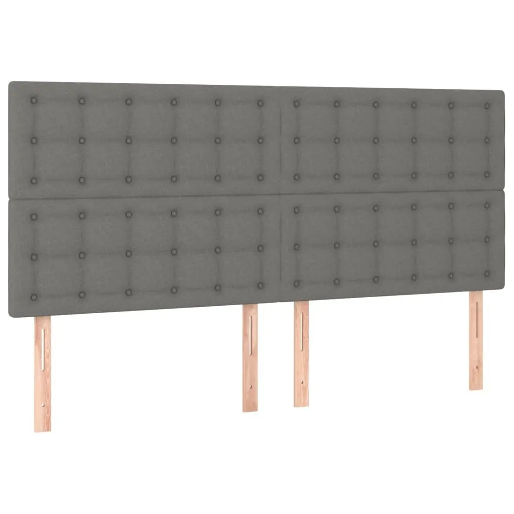 Box Spring Bed Grey Queen Size Adjustable Headboard Pocket Spring Mattress with LED Lighting