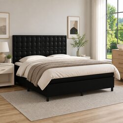 Queen Box Spring Bed with LEDs