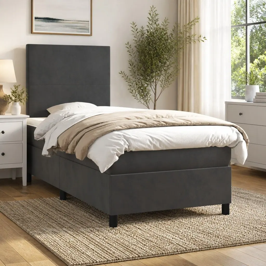 King Single Box Spring Bed with LED Strip Lights