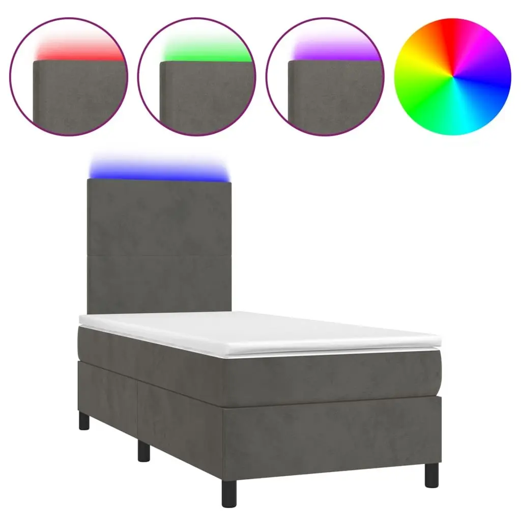 King Single Box Spring Bed with LED Strip Lights