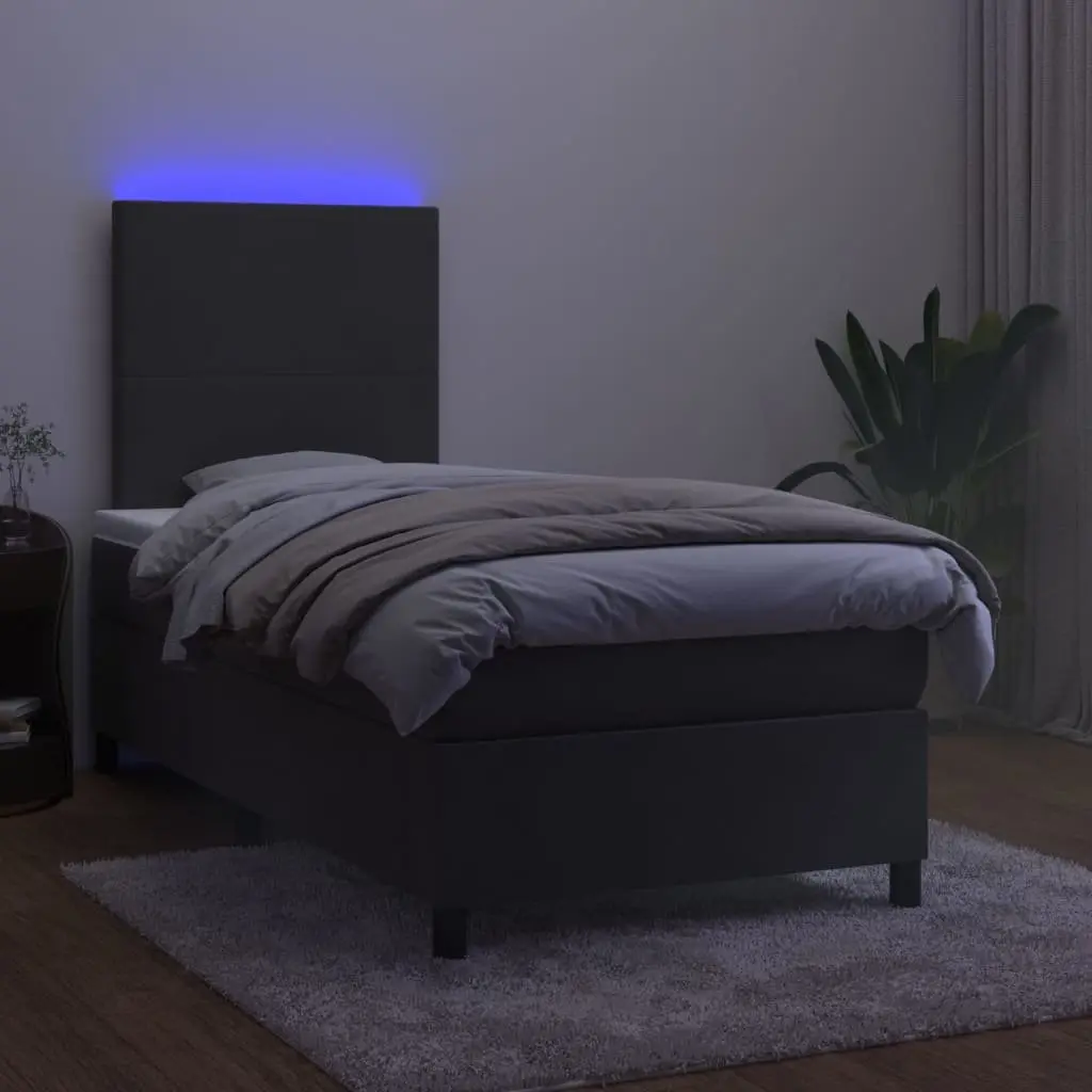 King Single Box Spring Bed with LED Strip Lights