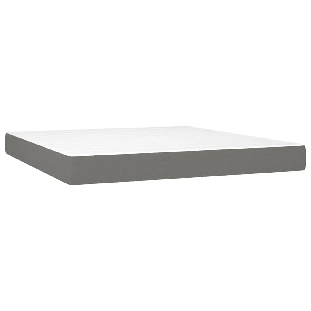 Box Spring Bed Dark Grey Queen Size Adjustable Headboard Pocket Spring Mattress