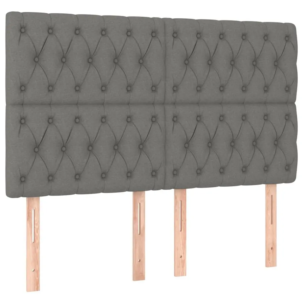 Box Spring Bed Dark Grey Queen Size Adjustable Headboard Pocket Spring Mattress