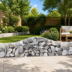 Arched Gabion Baskets 4 pcs Garden Barrier Retaining Wall Decorative Outdoor