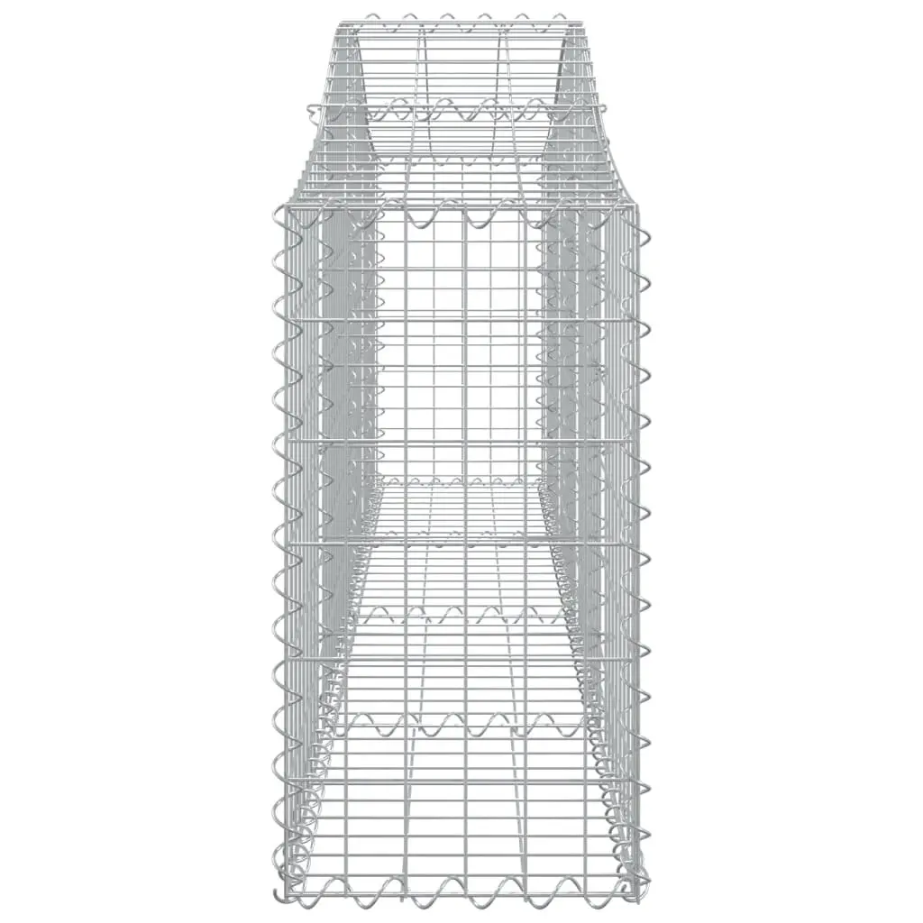 Arched Gabion Baskets Silver 200x30x60cm Galvanised Iron Decorative Garden Retaining Wall 4 Piece
