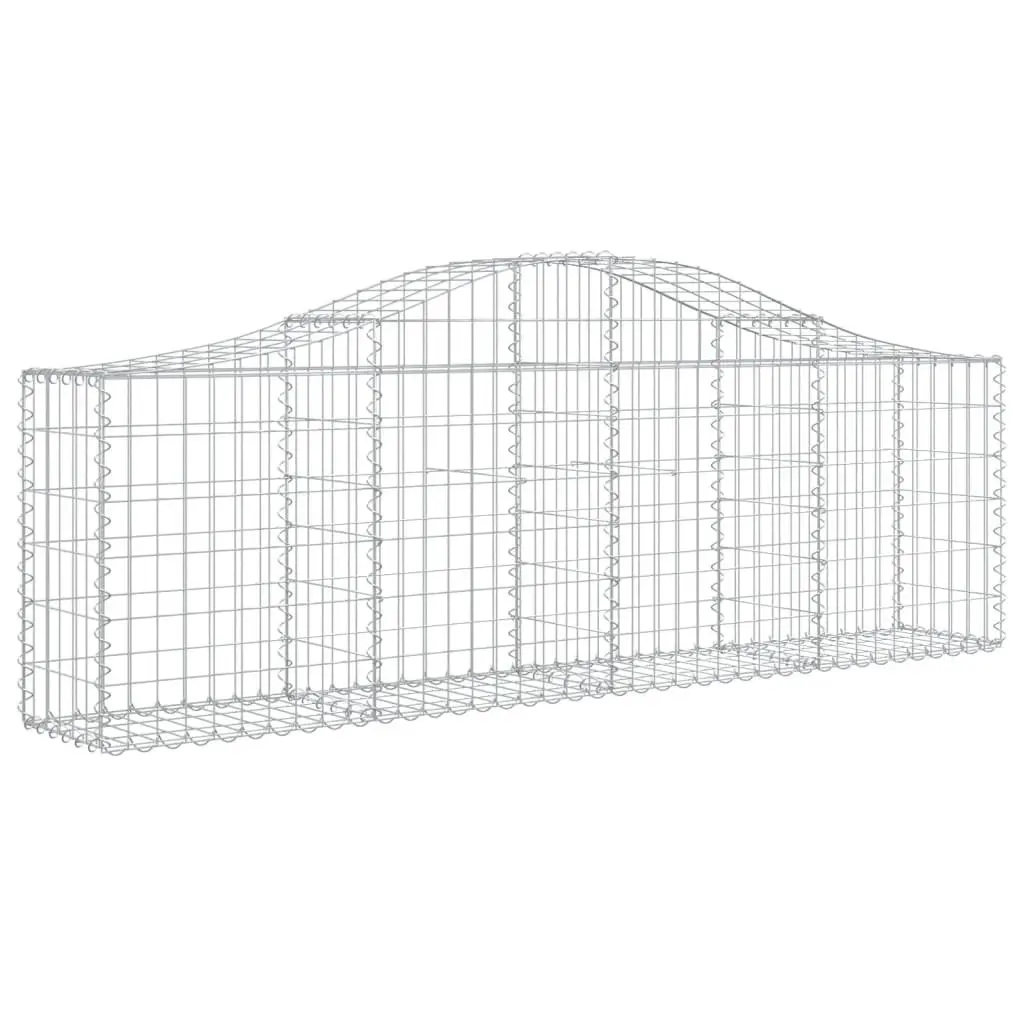 Arched Gabion Baskets Silver 5 Piece Garden Barriers Decorative Retaining Walls Outdoor