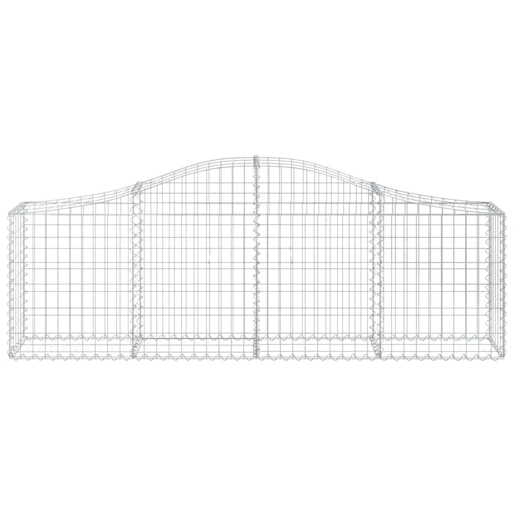Arched Gabion Baskets Silver 5 Piece Garden Barriers Decorative Retaining Walls Outdoor