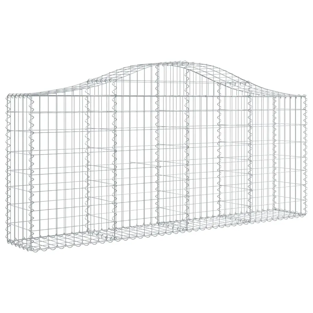 Arched Gabion Baskets Silver 5 Piece Durable Corrosion Resistant Garden Retaining Wall Barriers