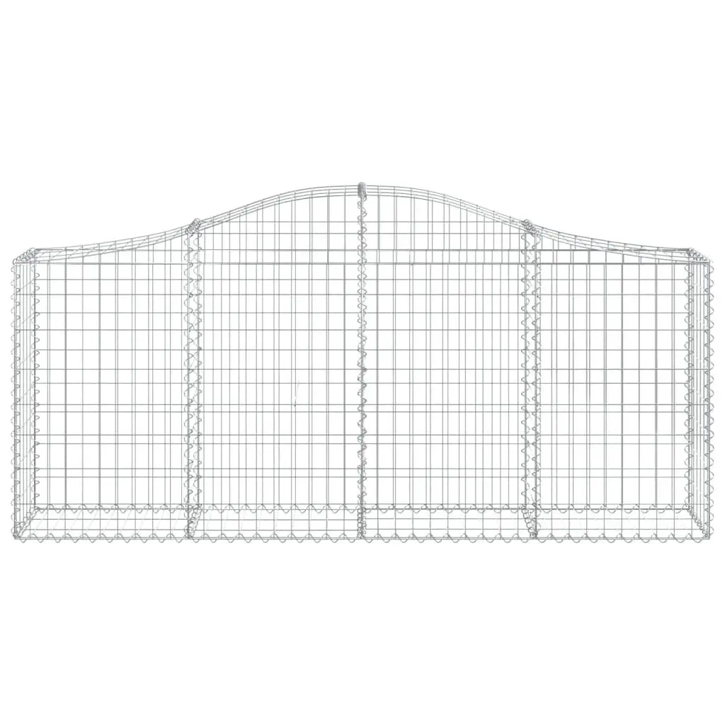 Arched Gabion Baskets Silver 5 Piece Durable Corrosion Resistant Garden Retaining Wall Barriers