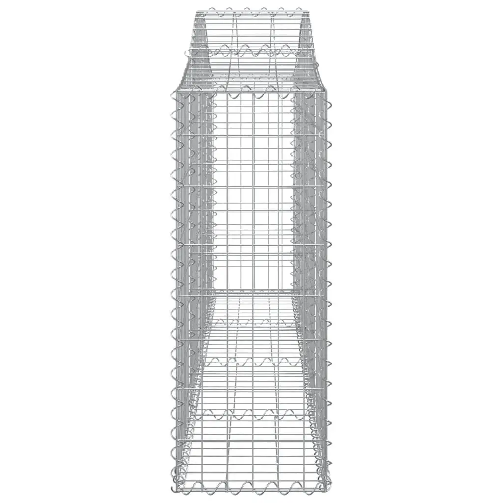 Arched Gabion Baskets Silver 5 Piece Durable Corrosion Resistant Garden Retaining Wall Barriers