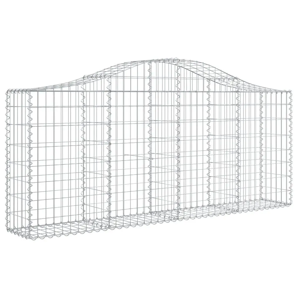 Arched Gabion Baskets Silver 6 Piece Garden Barrier Decorative Outdoor Retaining Wall