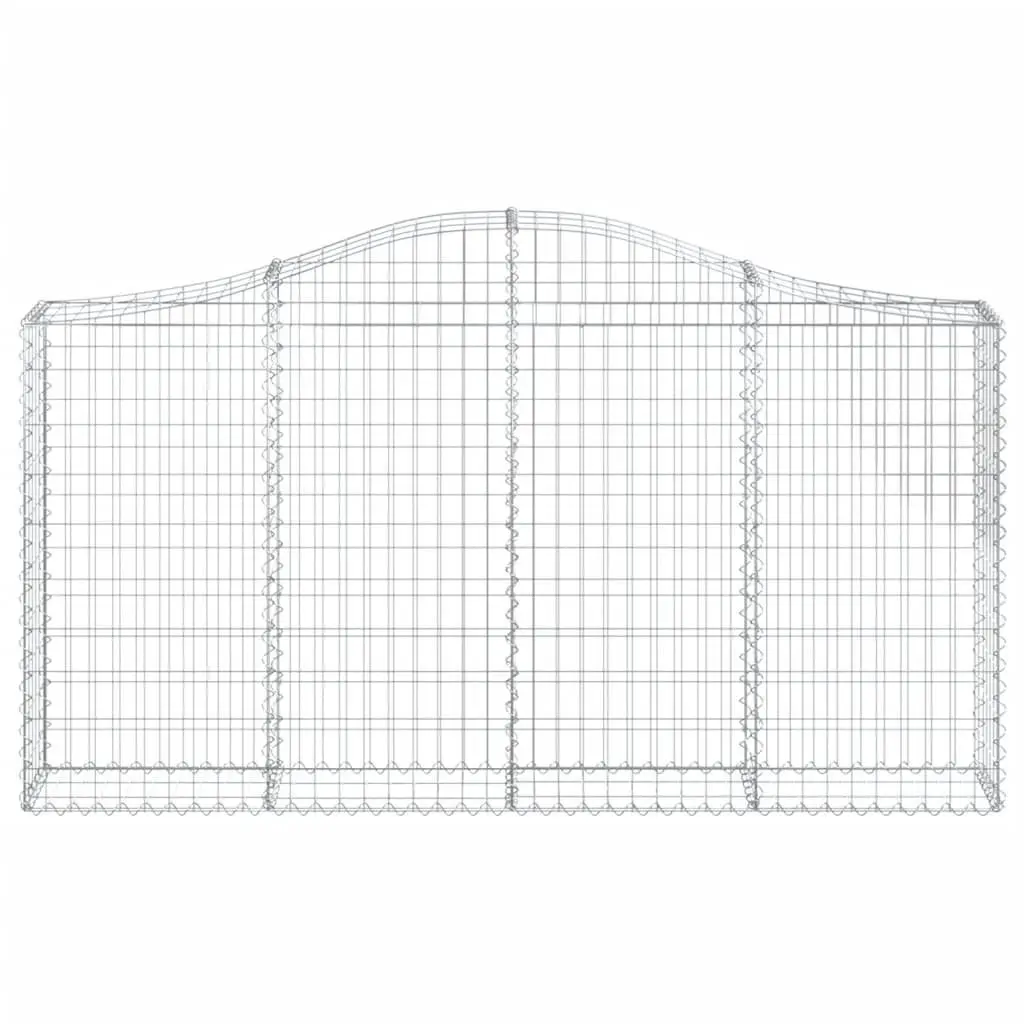 Arched Gabion Baskets Silver 200x30x100120cm Durable Garden Barrier 2 Pieces