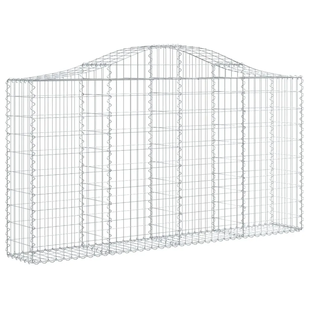 Arched Gabion Baskets Silver 3 Piece Garden Barrier Retaining Wall Decorative Stone Cage