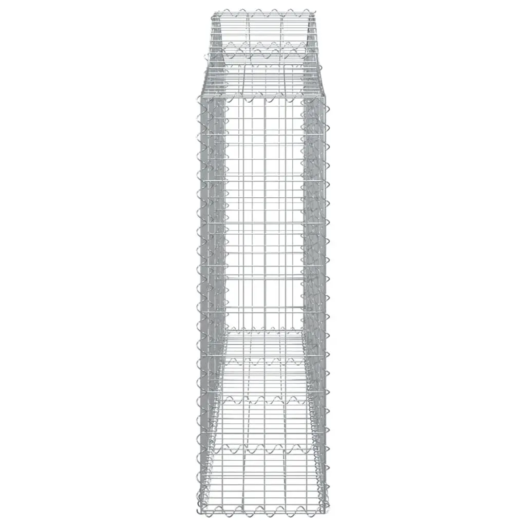 Arched Gabion Baskets Silver 9 Piece Garden Barrier Retaining Wall Decorative Outdoor