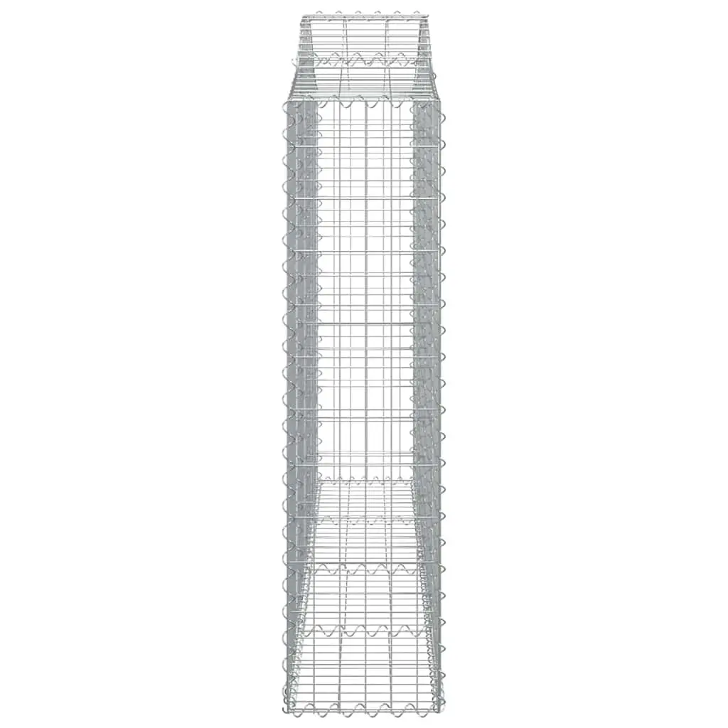 Arched Gabion Baskets Silver 3 Piece Garden Barrier Retaining Wall Outdoor Planter