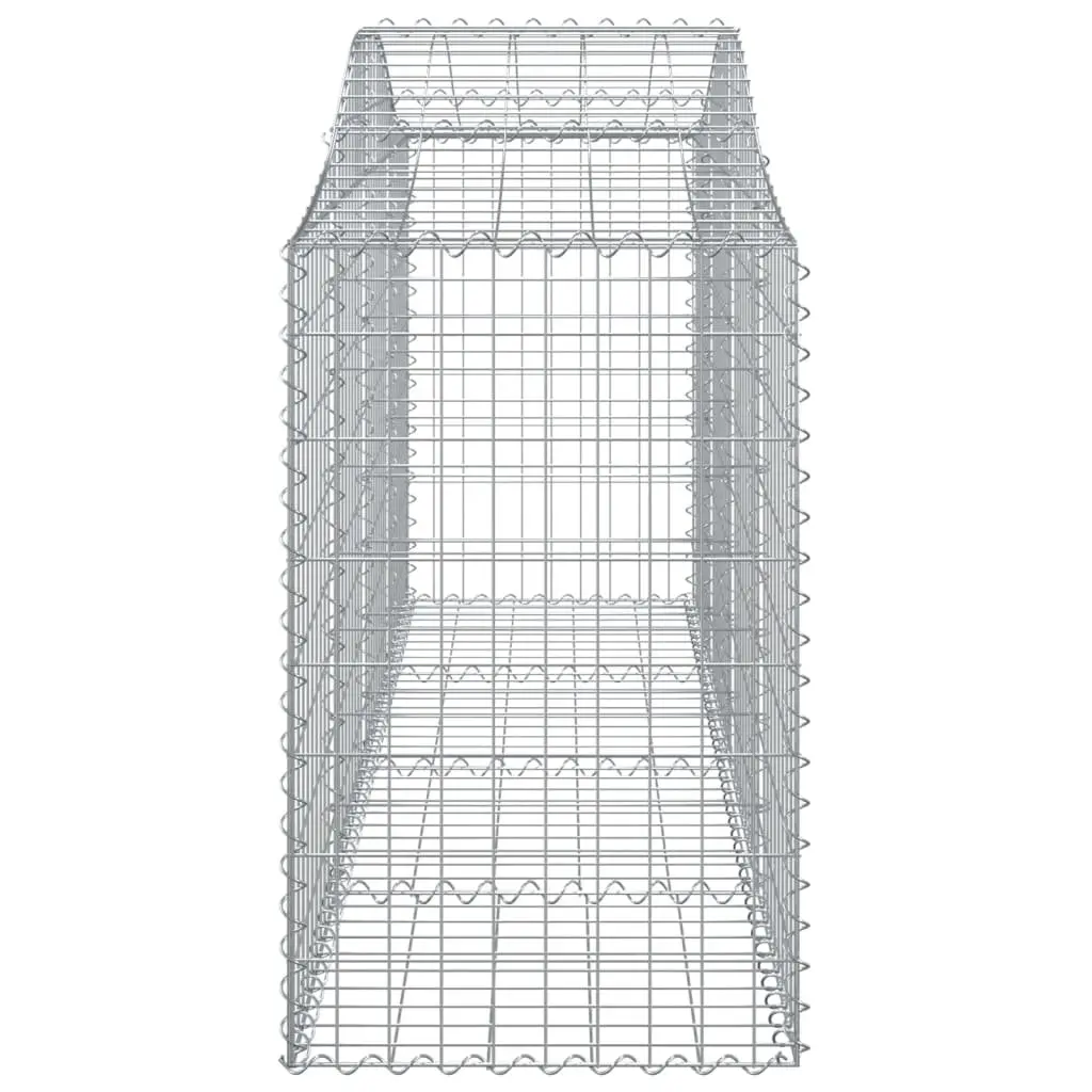Arched Gabion Baskets Silver 4 Piece Garden Barrier Retaining Wall Outdoor Decorative