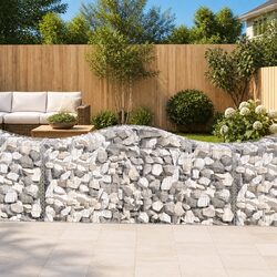 Arched Gabion Baskets 11 pcs Garden Barrier Retaining Wall Outdoor Decorative