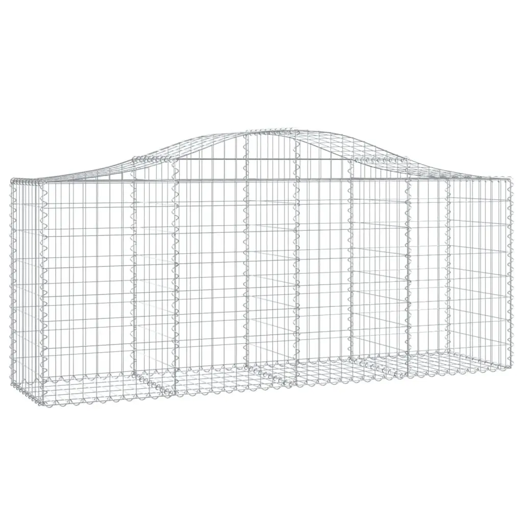 Arched Gabion Baskets Silver 14 Piece Garden Barrier Retaining Wall Decorative Outdoor