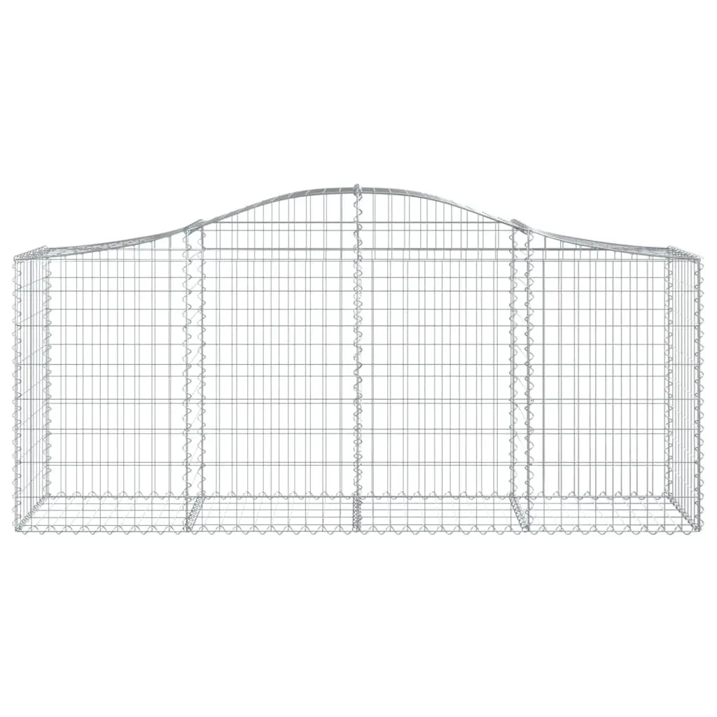 Arched Gabion Baskets Silver 15 Piece Garden Barrier Decorative Retaining Wall Outdoor