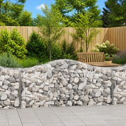 Arched Gabion Baskets 18 Pieces Garden Retaining Wall Decorative Barriers
