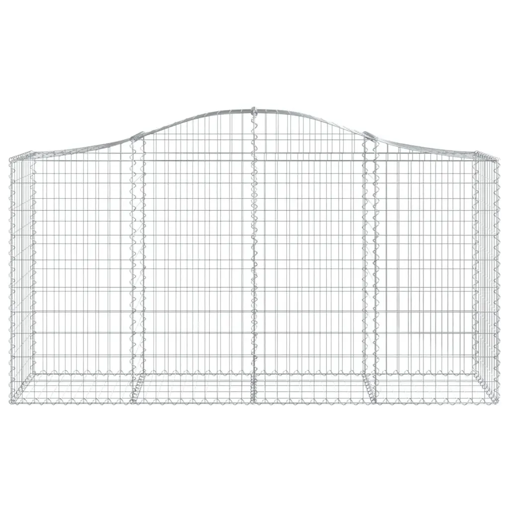 Arched Gabion Baskets Silver 200 x 50 x 100120 cm 6 Piece Garden Retaining Wall Outdoor Decorative Barrier