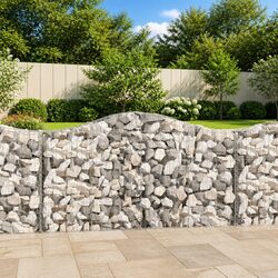 Concise Set of 11 Arched Gabion Baskets for Gardens