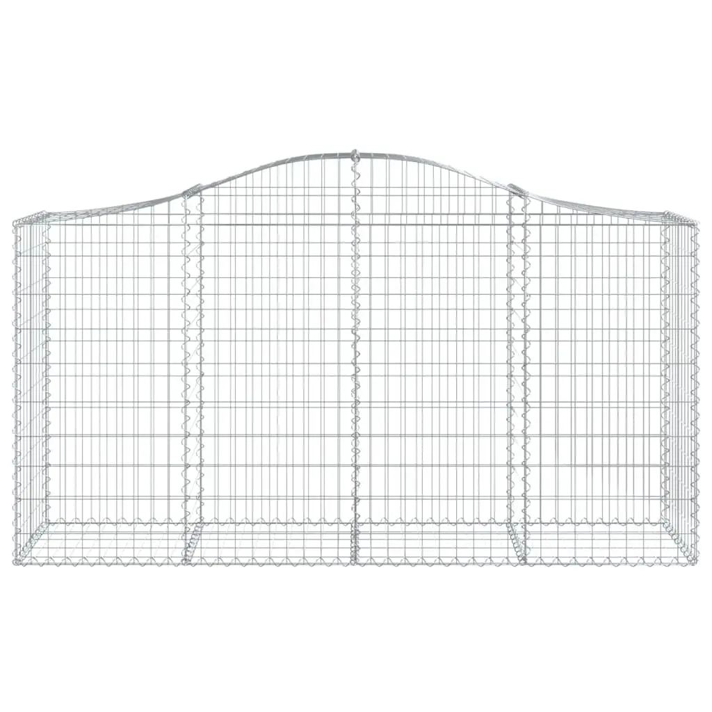 Arched Gabion Baskets Silver 13 Piece Garden Barrier Retaining Wall Decorative Outdoor